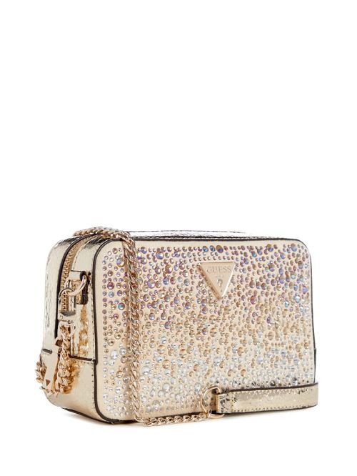 Guess Lua Rhinestone Mini Crossbody Goud | GUESS-SN28856