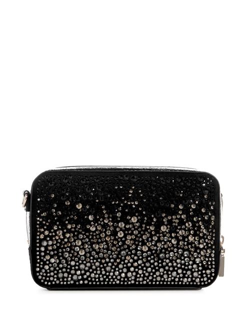 Guess Lua Rhinestone Mini Crossbody Zwart | GUESS-SN28827