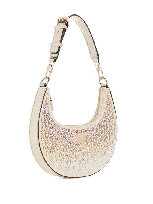 Guess Lua Rhinestone Shoulder Bag Goud | GUESS-SN29142