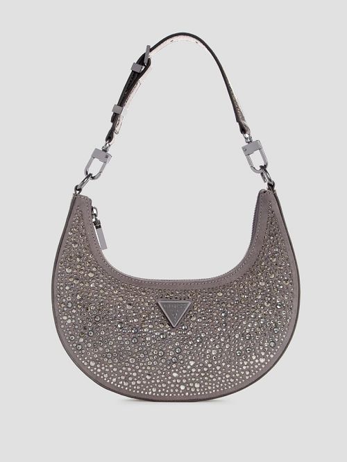 Guess Lua Rhinestone Shoulder Bag Metal | GUESS-SN29097