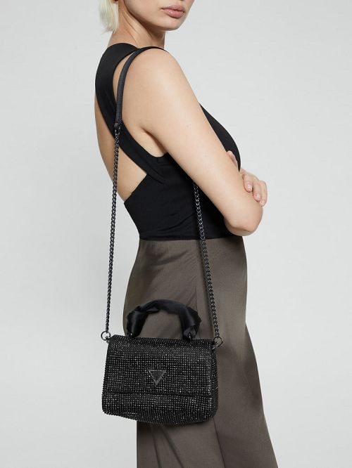 Guess Lua Top Handle Crossbody Zwart | GUESS-SN29041