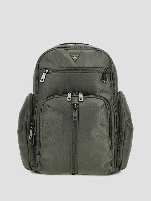 Guess Lugano Nylon Multi-Compartment Backpack Groen | GUESS-SN29487