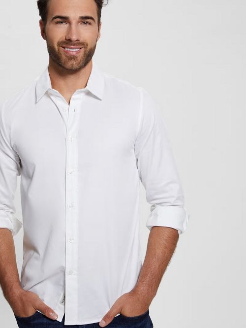 Guess Luxe Stretch Shirt Wit | GUESS-SN31301