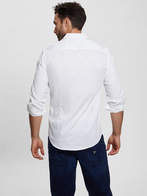 Guess Luxe Stretch Shirt Wit | GUESS-SN31301