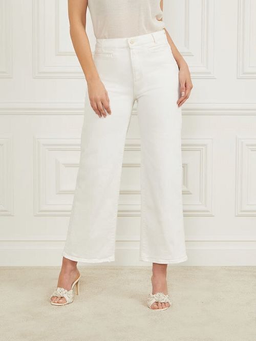 Guess Lyric Wide Leg Denim Pant Wit | GUESS-SN28220