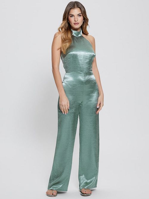 Guess Mae Satin Jumpsuit Groen | GUESS-SN26760