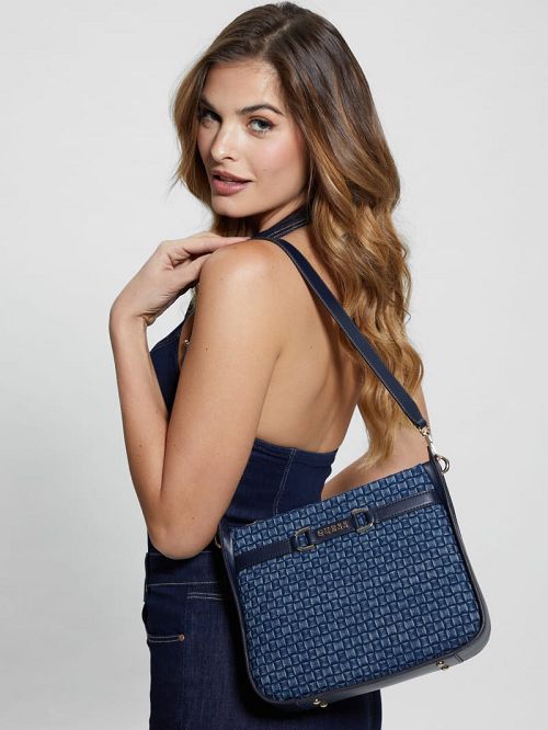 Guess Majka Denim Hobo Bag Blauw | GUESS-SN28949