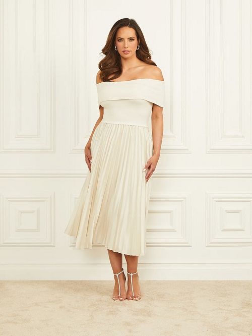 Guess Makayla Off-the-Shoulder Dress Wit | GUESS-SN26973