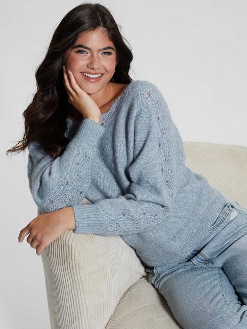 Guess Malorie Dolman Sweater Blauw | GUESS-SN27692