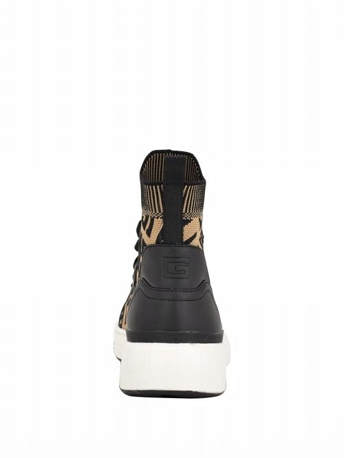 Guess Mannen Logo Knit High-Top Sneakers Bruin | GUESS-SN29529