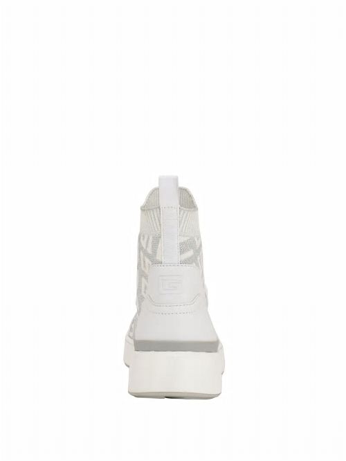 Guess Mannen Logo Knit High-Top Sneakers Wit | GUESS-SN29533