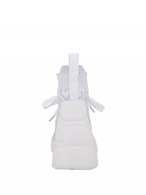 Guess Manney Knit Logo High-Top Sneakers Wit | GUESS-SN29511