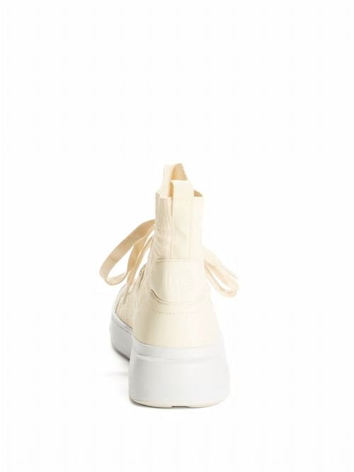 Guess Manney Knit Logo High-Top Sneakers Wit | GUESS-SN29512