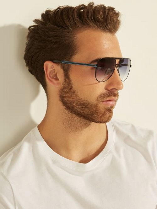 Guess Manny Aviator Sunglasses Zwart | GUESS-SN31818