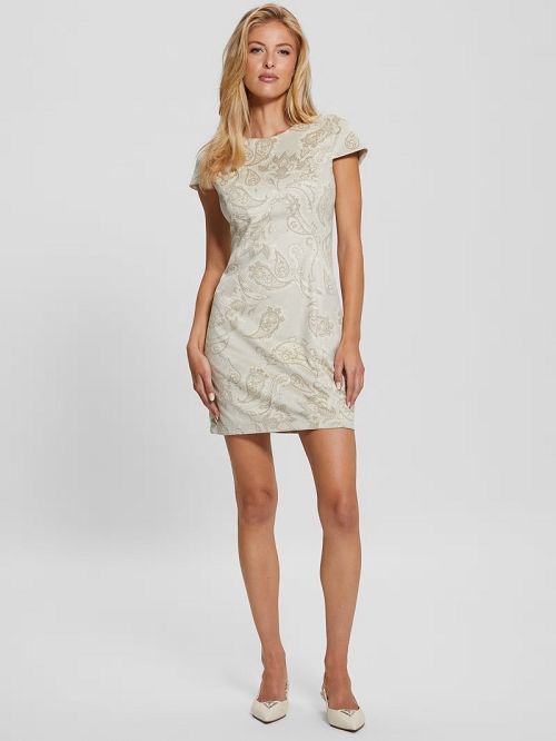 Guess Manuela Faux-Suede Dress Beige | GUESS-SN26979