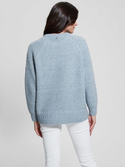 Guess Margot Cable-Knit Sweater Blauw | GUESS-SN27708