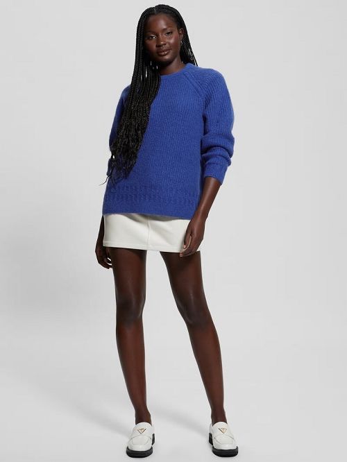 Guess Margot Cable-Knit Sweater Blauw | GUESS-SN27765
