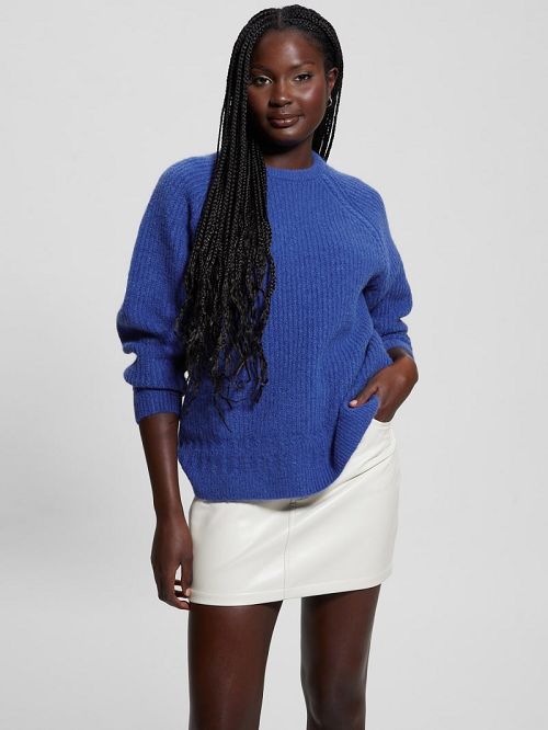 Guess Margot Cable-Knit Sweater Blauw | GUESS-SN27765