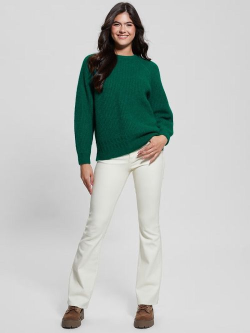 Guess Margot Cable-Knit Sweater Groen | GUESS-SN27706