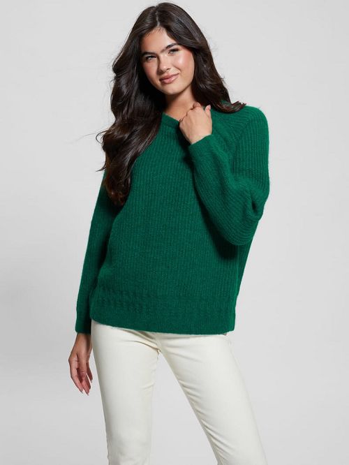 Guess Margot Cable-Knit Sweater Groen | GUESS-SN27706