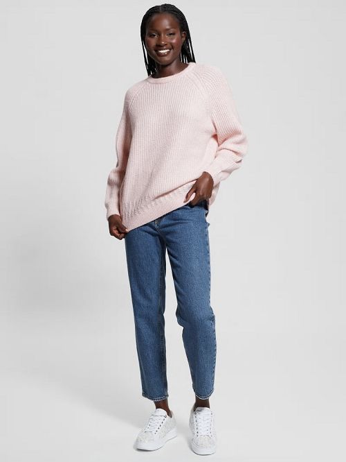 Guess Margot Cable-Knit Sweater Roze | GUESS-SN27683