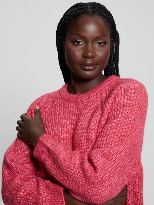 Guess Margot Cable-Knit Sweater Roze | GUESS-SN27764