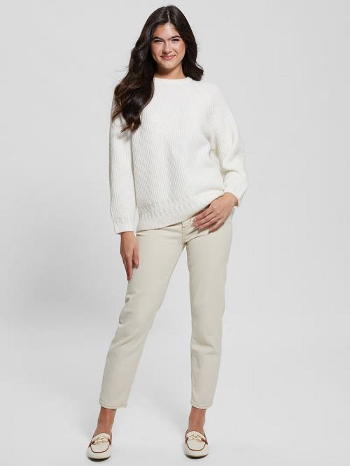 Guess Margot Cable-Knit Sweater Wit | GUESS-SN27709