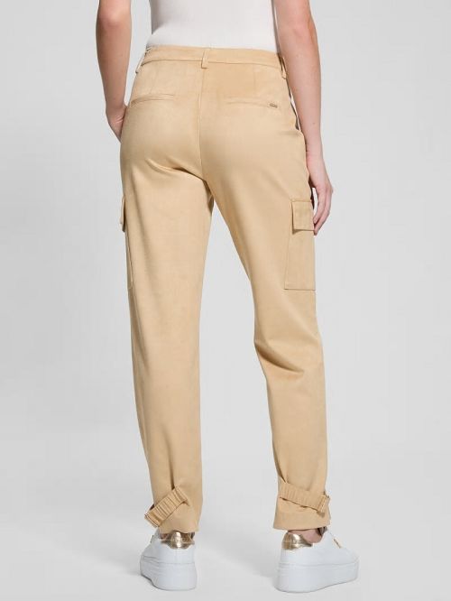 Guess Mariza Faux-Suede Cargo Pants Beige | GUESS-SN28306