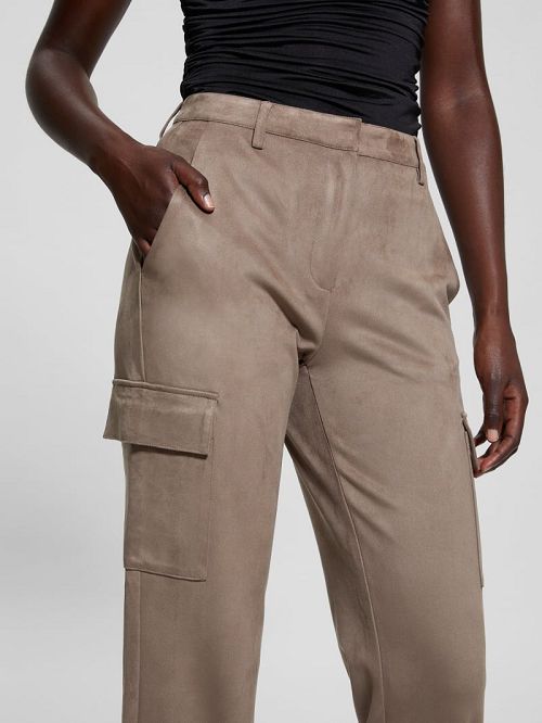 Guess Mariza Faux-Suede Cargo Pants Bruin | GUESS-SN28318