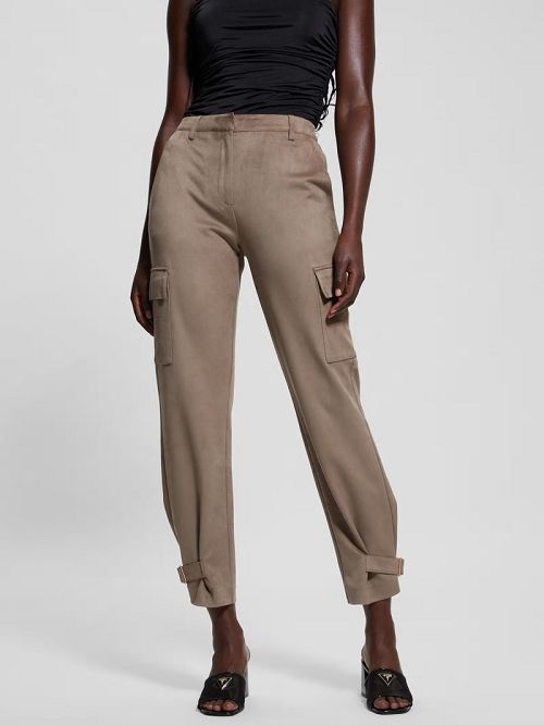 Guess Mariza Faux-Suede Cargo Pants Bruin | GUESS-SN28318