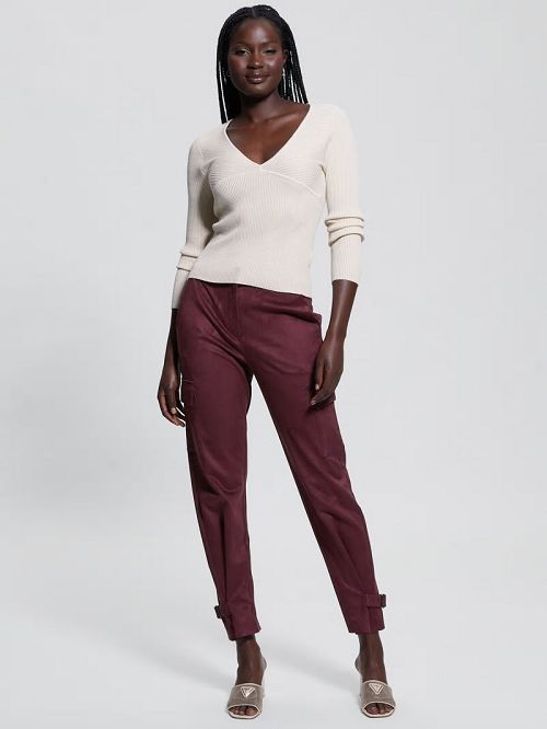 Guess Mariza Faux-Suede Cargo Pants Rood | GUESS-SN28261