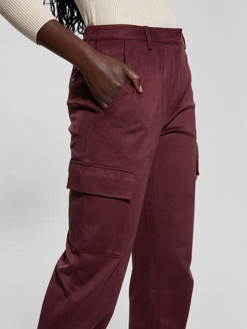 Guess Mariza Faux-Suede Cargo Pants Rood | GUESS-SN28261