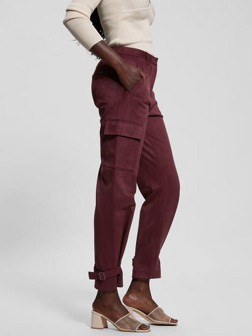 Guess Mariza Faux-Suede Cargo Pants Rood | GUESS-SN28261