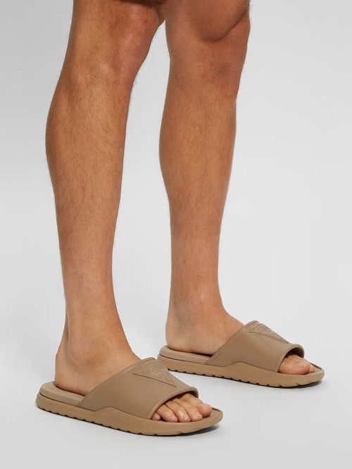 Guess Marock Pool Slides Beige | GUESS-SN31918