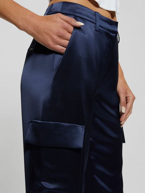Guess Marzia Satin Joggers Blauw | GUESS-SN28325