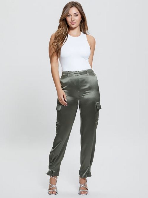 Guess Marzia Satin Joggers Groen | GUESS-SN28313