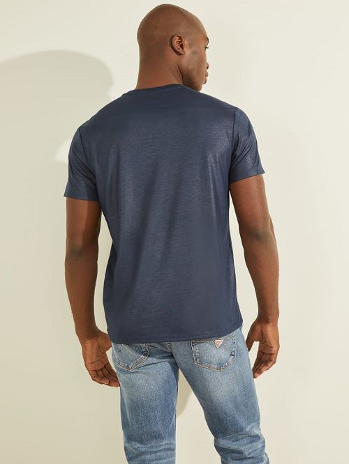 Guess Mason V-Neck Tee Blauw | GUESS-SN30539