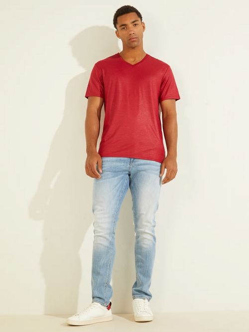 Guess Mason V-Neck Tee Rood | GUESS-SN30552