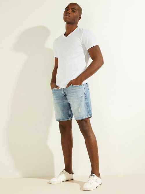 Guess Mason V-Neck Tee Wit | GUESS-SN30553