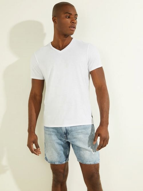 Guess Mason V-Neck Tee Wit | GUESS-SN30553