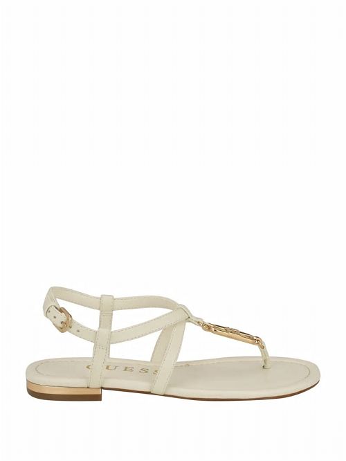 Guess Meaa Chain T-Strap Sandals Wit | GUESS-SN29600