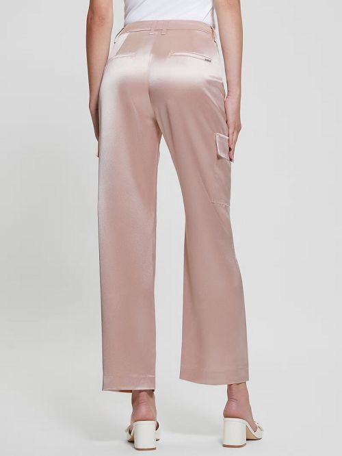 Guess Megan Cargo Satin Pants Roze | GUESS-SN28316