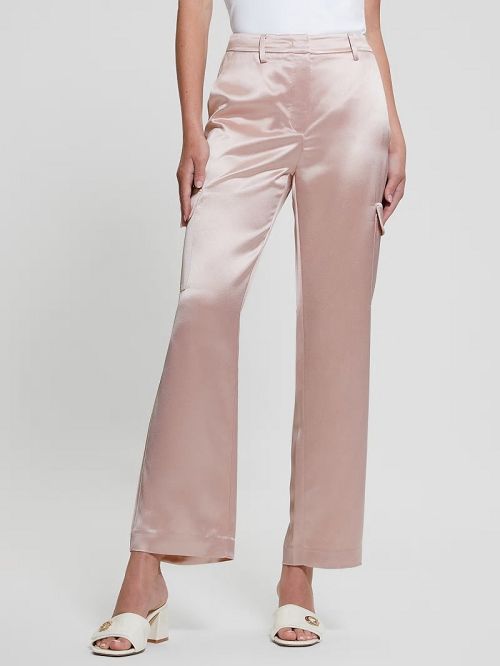 Guess Megan Cargo Satin Pants Roze | GUESS-SN28316