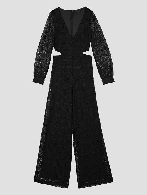 Guess Megan Lace Jumpsuit Zwart | GUESS-SN26797