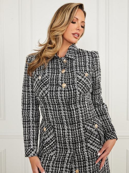 Guess Megan Tweed Coat Zwart | GUESS-SN27892