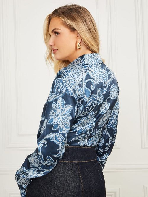 Guess Melissa Printed Blouse Blauw | GUESS-SN27173