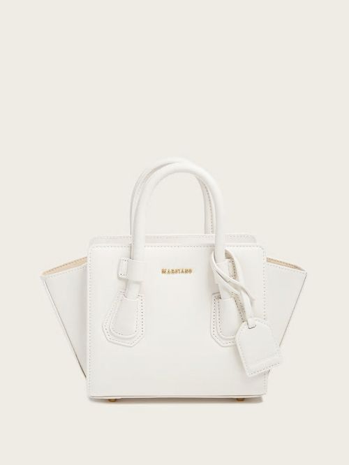 Guess Merava Leather Mini Satchel Wit | GUESS-SN29275