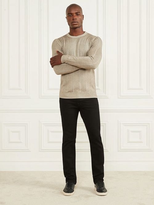 Guess Merino Wool Crewneck Sweater Groen | GUESS-SN30942