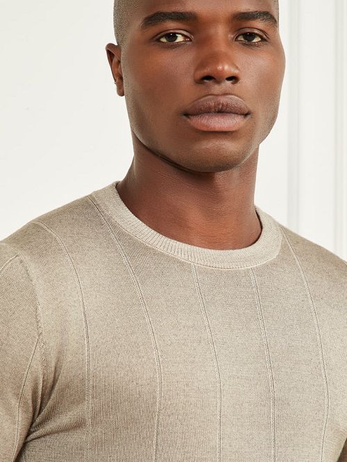 Guess Merino Wool Crewneck Sweater Groen | GUESS-SN30942