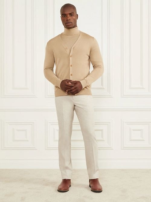 Guess Merino Wool Essential Cardigan Beige | GUESS-SN30905
